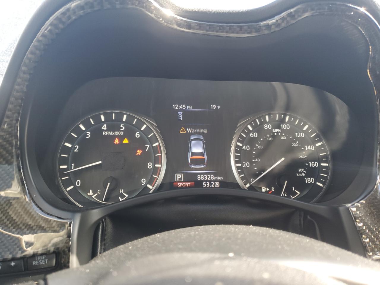 2019 Infiniti Q50 VIN JN1EV7AR1KM591984 Copart auction photo, front end / side damage thumbnail 9