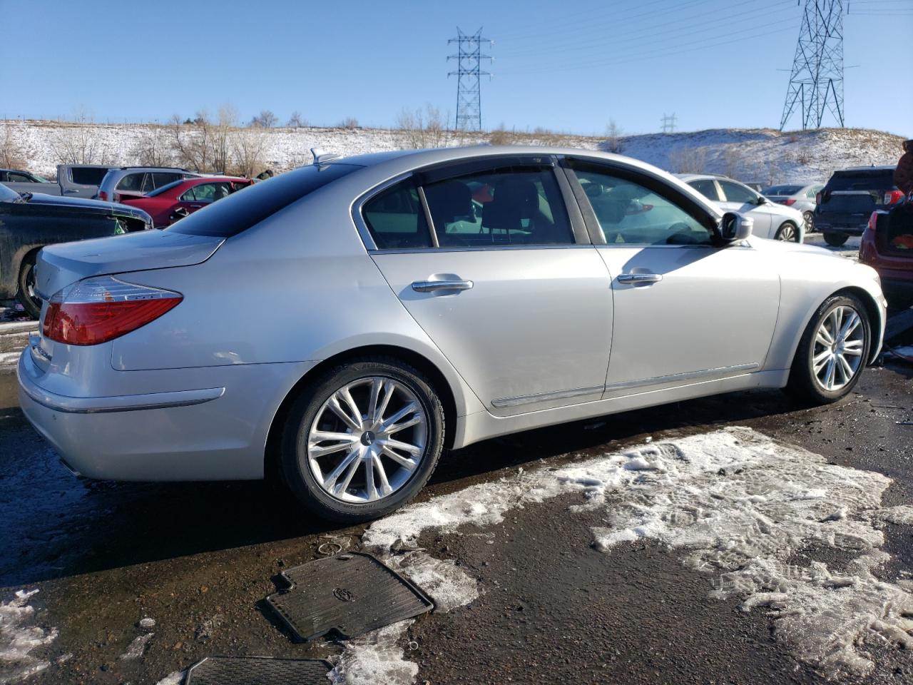 2009 Hyundai Genesis VIN KMHGC46F39U047114 Copart auction photo, rear end / hail damage thumbnail 3