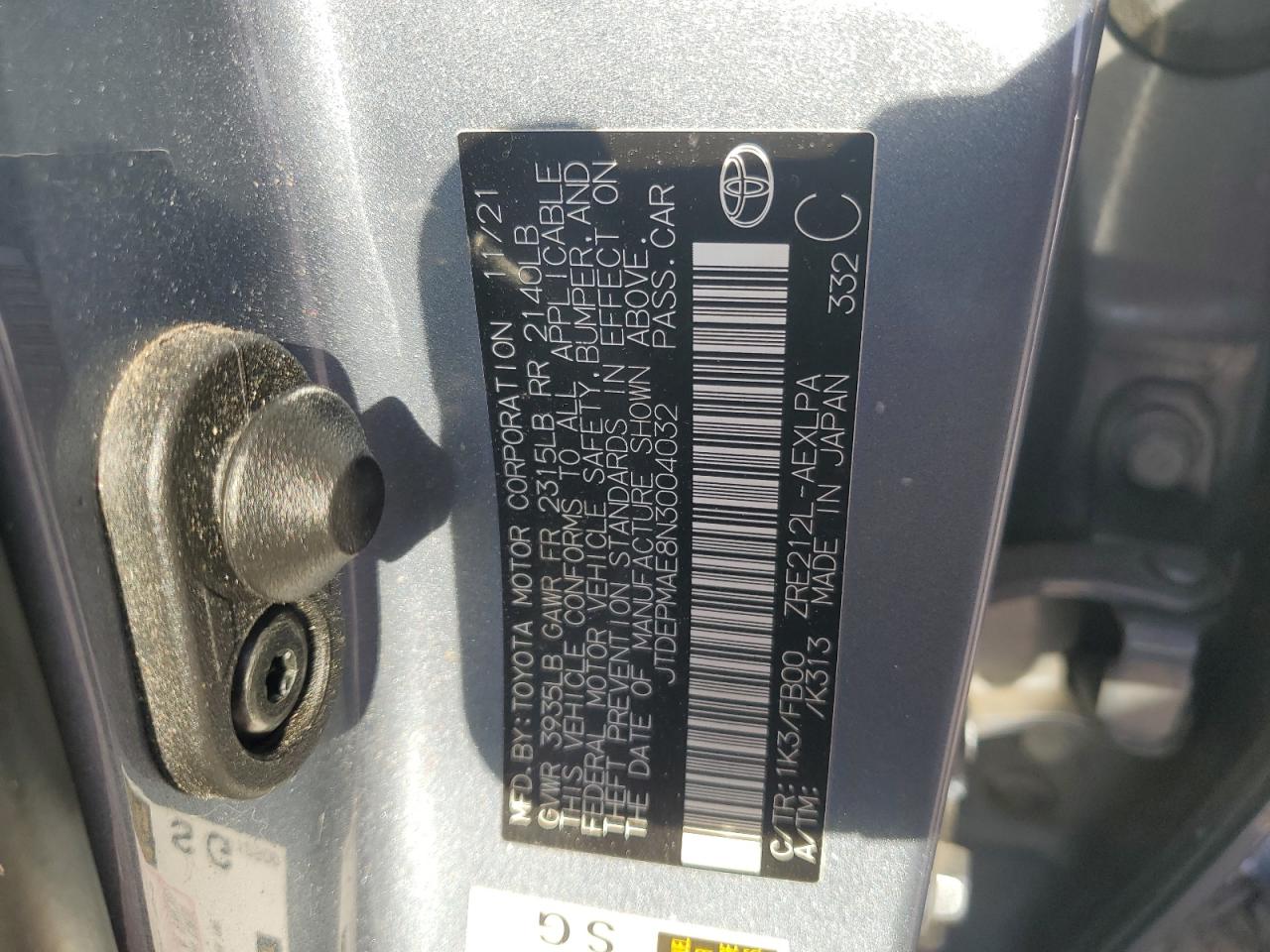 2022 Toyota Corolla VIN JTDEPMAE8N3004032 Copart auction photo, front end damage thumbnail 12