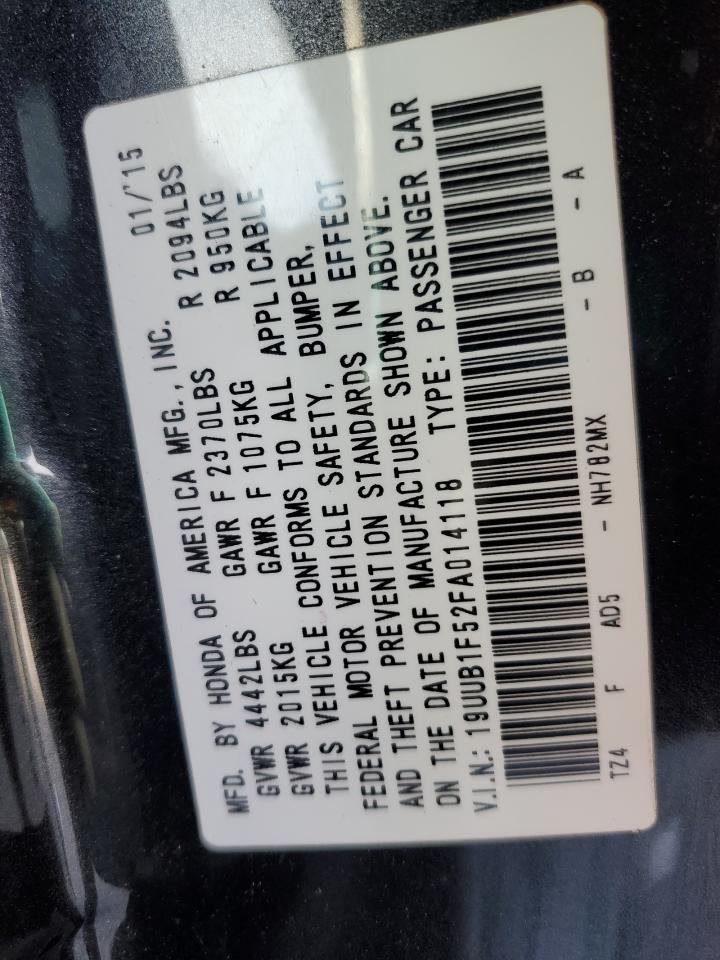 2015 Acura TLX VIN 19UUB1F52FA014118 Copart auction photo, front end / mechanical damage thumbnail 14