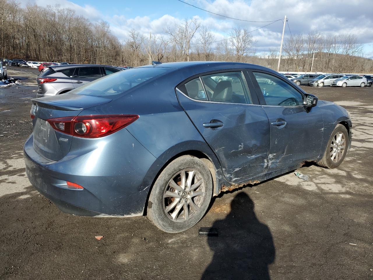 2014 Mazda 3 VIN JM1BM1W71E1138476 Copart auction photo, front end / side damage thumbnail 3