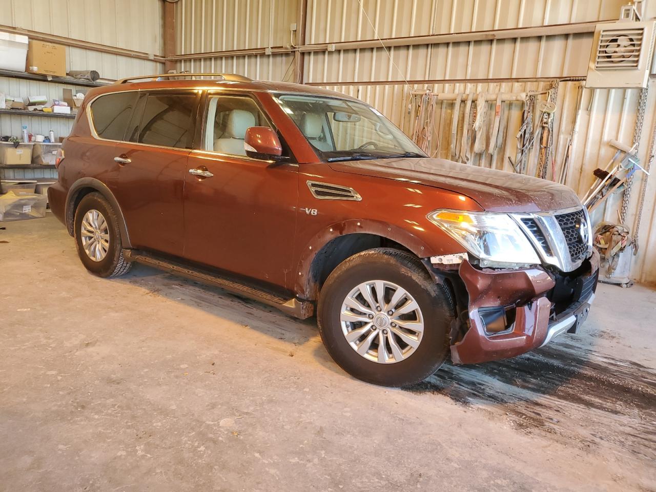 2018 Nissan Armada VIN JN8AY2ND4J9053516 Copart auction photo, front end / minor dent/scratches damage thumbnail 4
