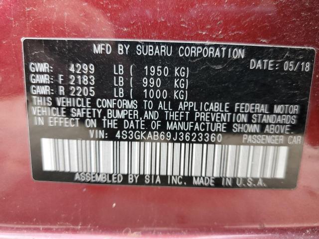 2018 Subaru Impreza VIN 4S3GKAB69J3623360 Copart auction photo, all over / undercarriage damage thumbnail 13
