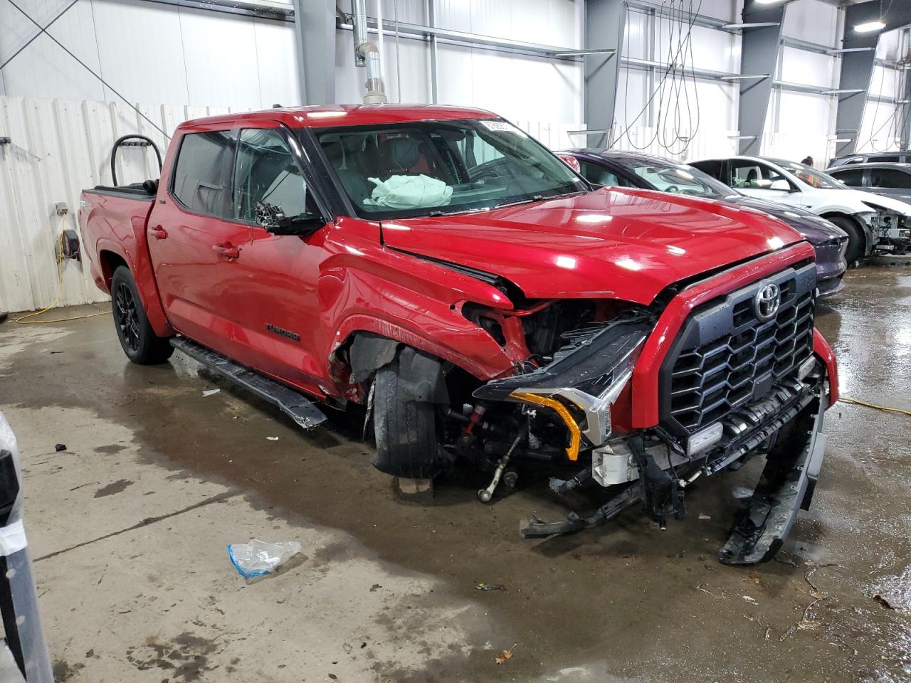 2022 Toyota Tundra VIN 5TFLA5DB5NX034274 Copart auction photo, front end / side damage thumbnail 4