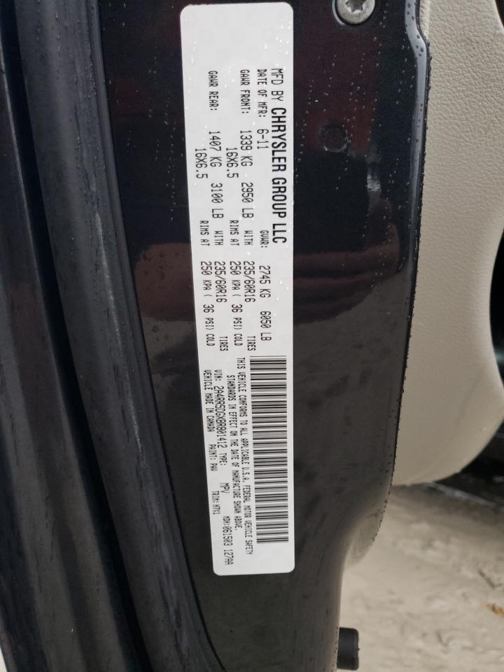 2011 Chrysler Town & Country VIN 2A4RR5DGXBR801412 Copart auction photo, mechanical damage thumbnail 13