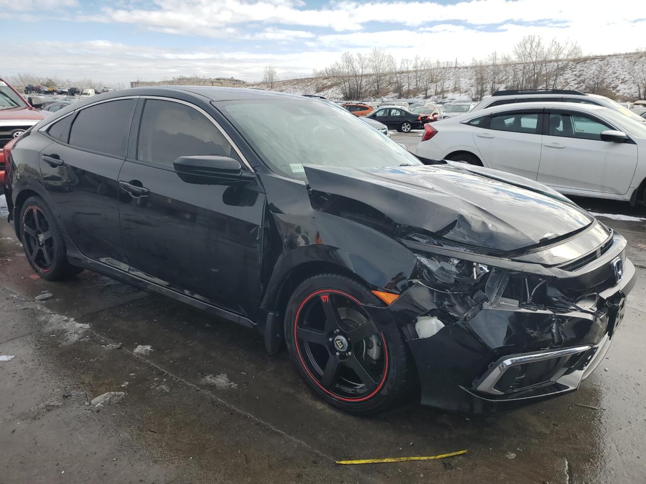 2019 Honda Civic VIN 2HGFC2F66KH546181 Copart auction photo, front end / side damage thumbnail 4