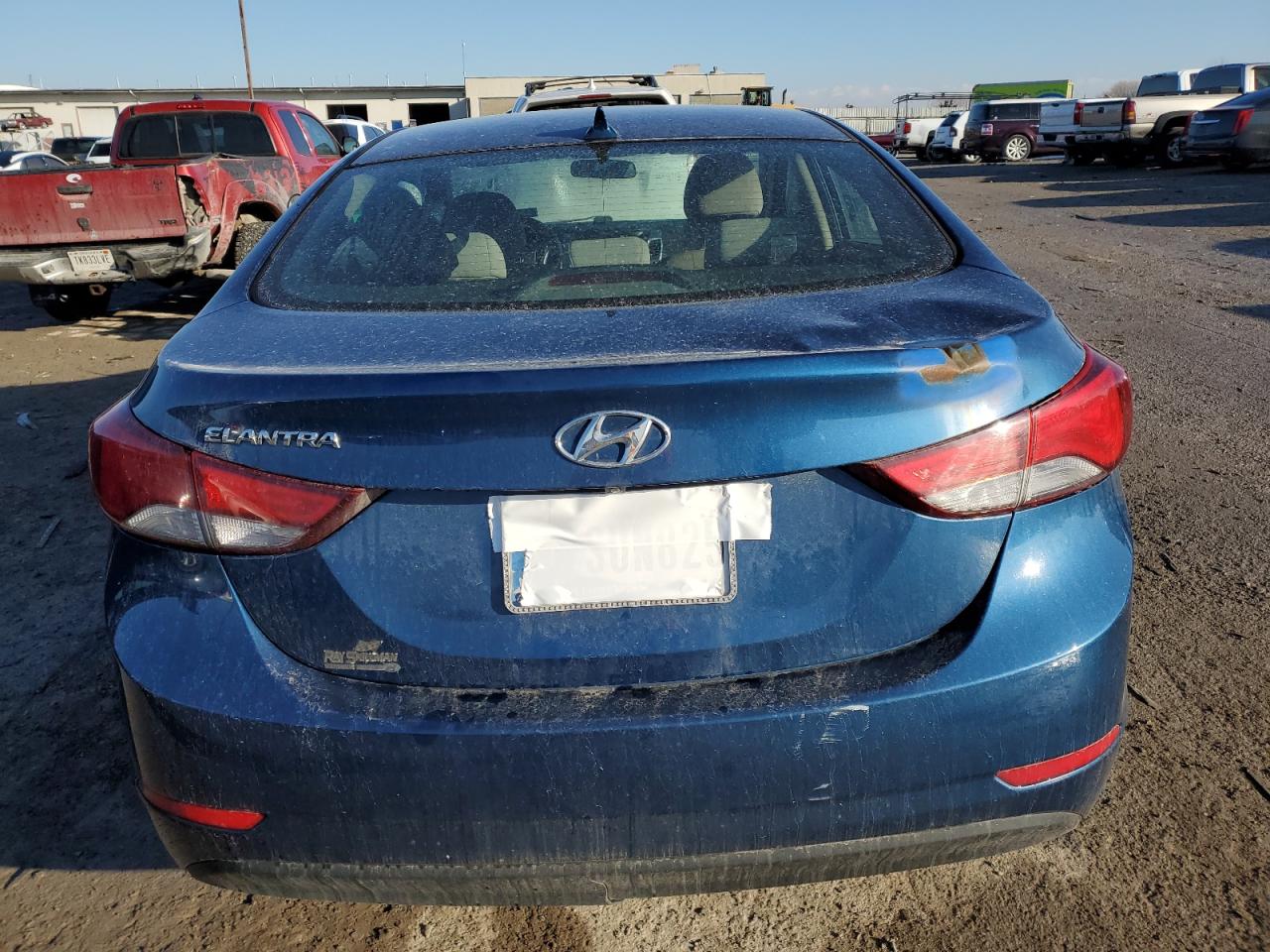2014 Hyundai Elantra VIN KMHDH4AE2EU153258 Copart auction photo, front end / rear end damage thumbnail 6