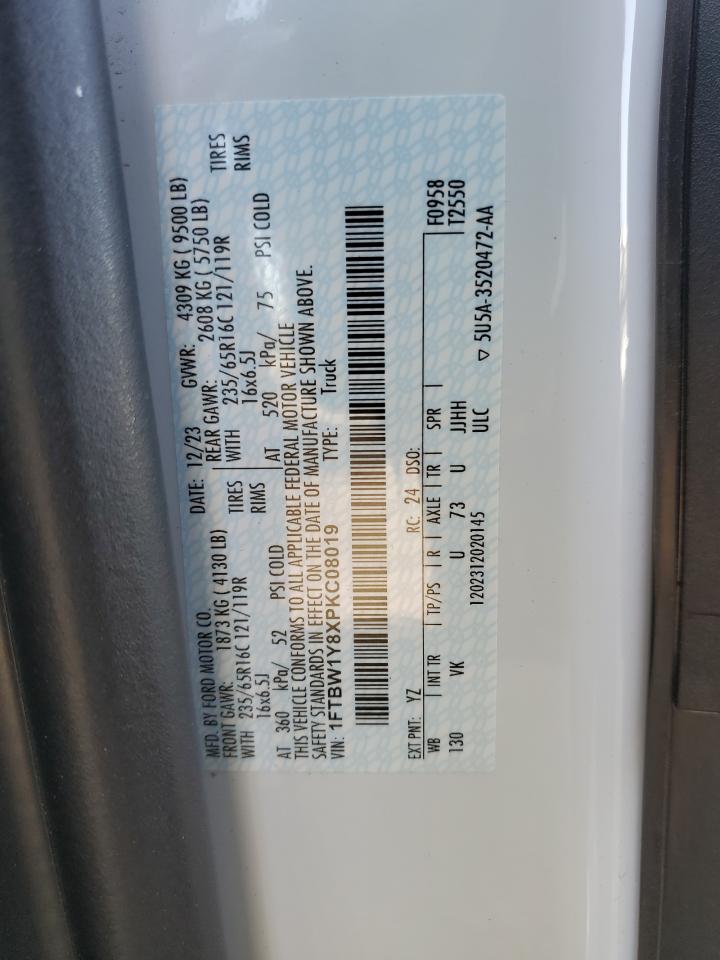 2023 Ford Transit VIN 1FTBW1Y8XPKC08019 Copart auction photo, rear end damage thumbnail 14