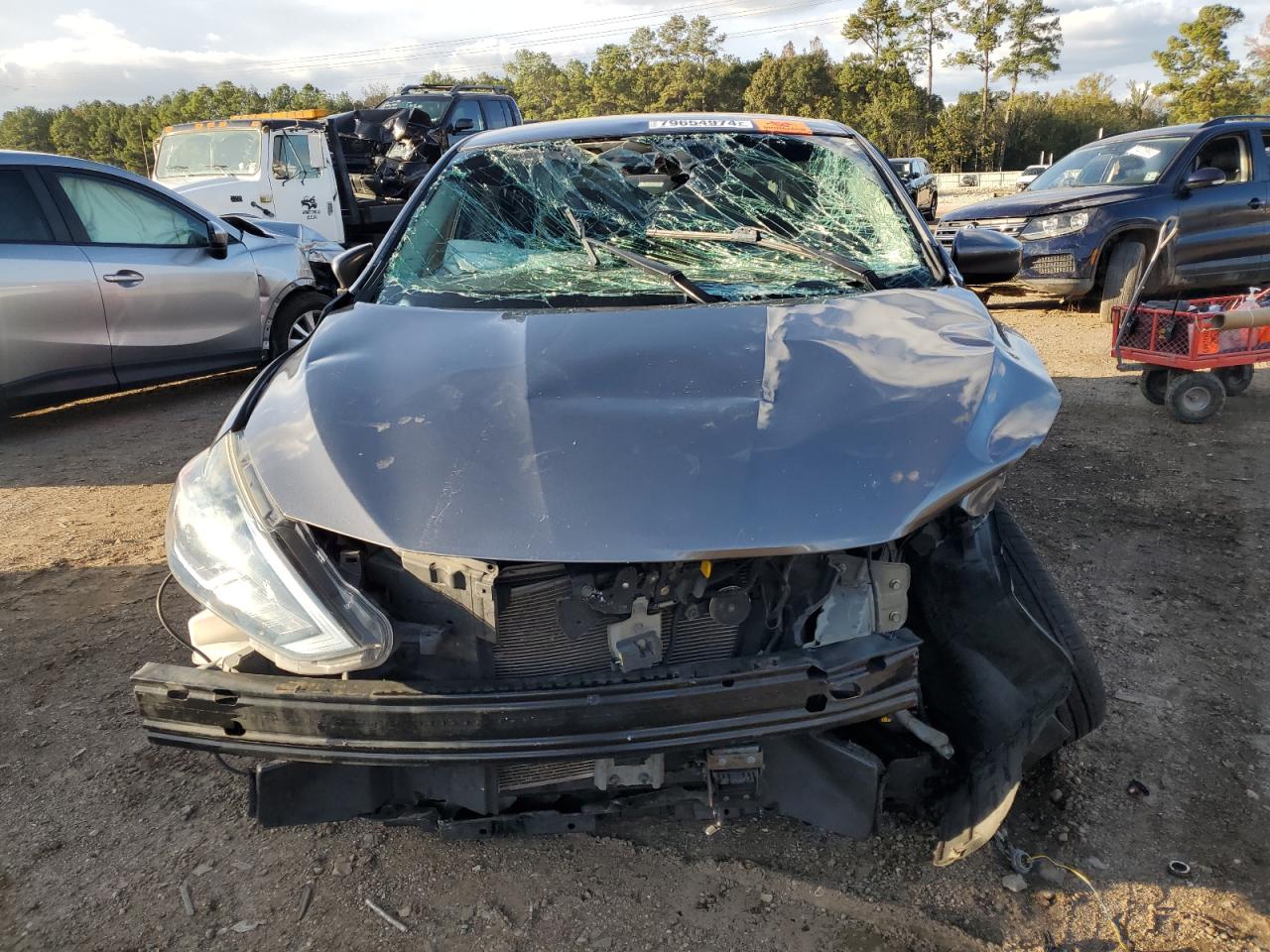 2019 Nissan Sentra VIN 3N1AB7AP6KY274978 Copart auction photo, front end / side damage thumbnail 5