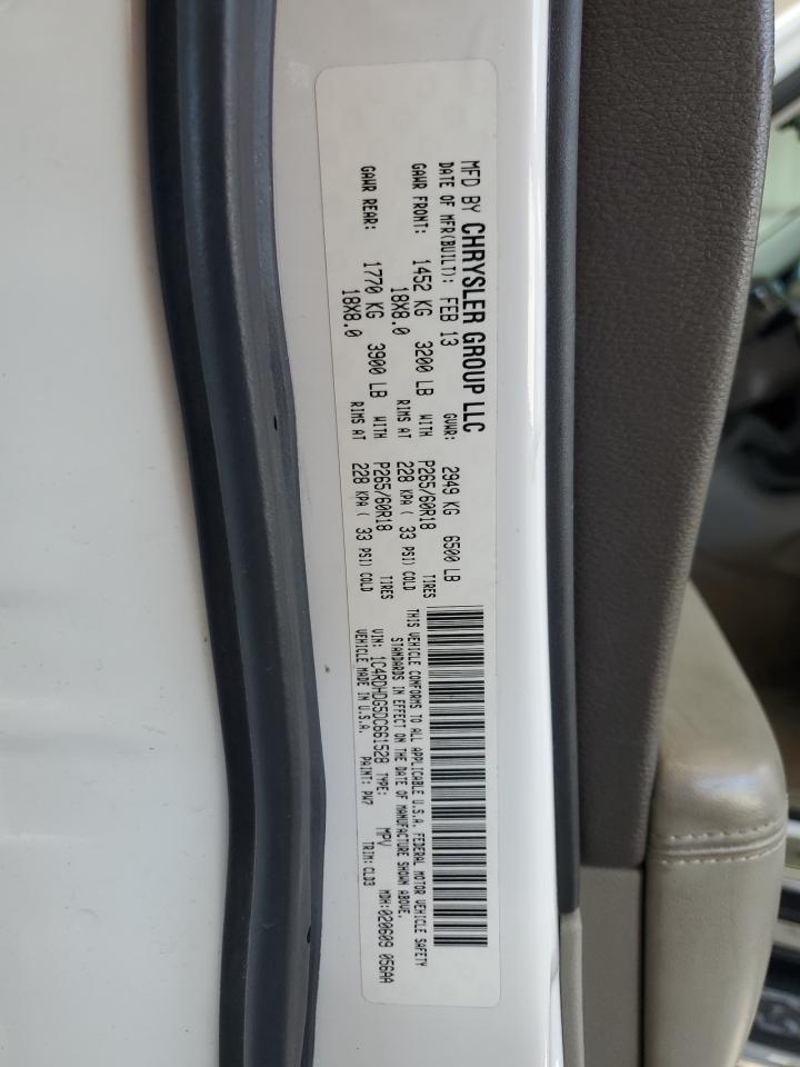 2013 Dodge Durango VIN 1C4RDHDG5DC661528 Copart auction photo, side / rear end damage thumbnail 13