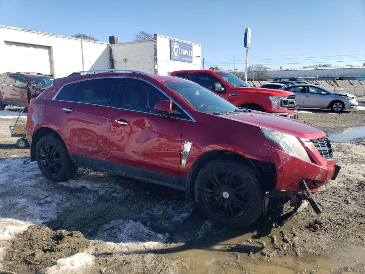 2011 Cadillac SRX VIN 3GYFNAEY2BS525695 Copart auction photo, front end / side damage thumbnail 4