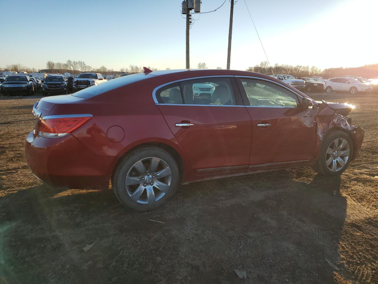 2013 Buick LaCrosse VIN 1G4GC5E36DF331573 Copart auction photo, front end / side damage thumbnail 3