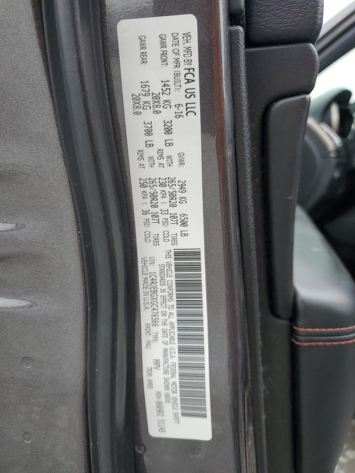 2016 Jeep Grand Cherokee VIN 1C4RJEBGXGC476566 Copart auction photo, front end damage thumbnail 15