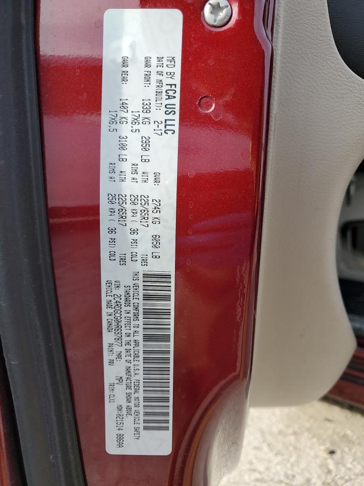 2017 Dodge Caravan VIN 2C4RDGCG0HR697877 Copart auction photo, front end damage thumbnail 16