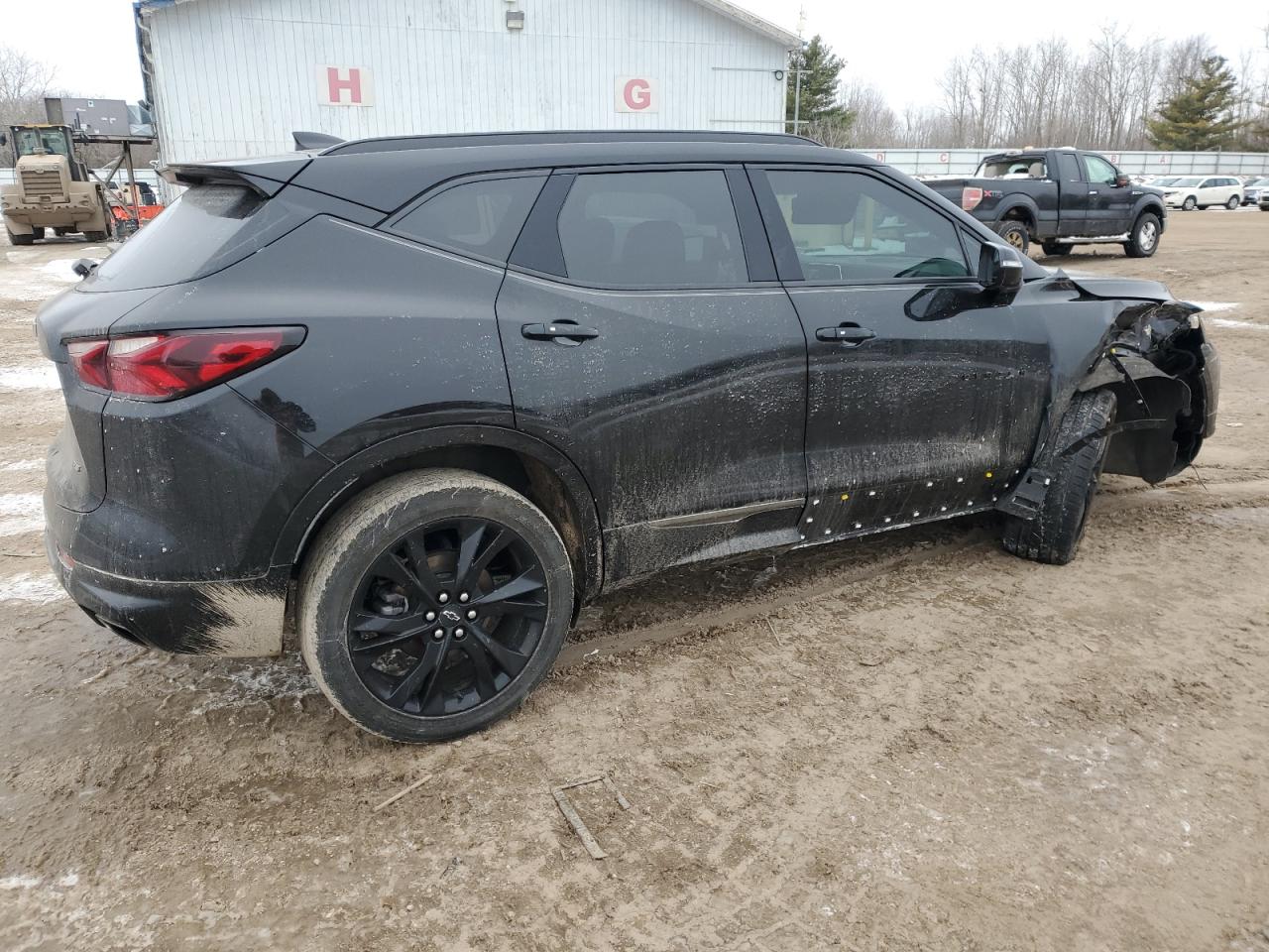 2022 Chevrolet Blazer VIN 3GNKBERS5NS225896 Copart auction photo, front end / side damage thumbnail 3