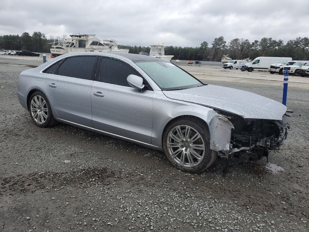 2015 Audi A8 VIN WAU32AFD2FN019083 Copart auction photo, front end damage thumbnail 4