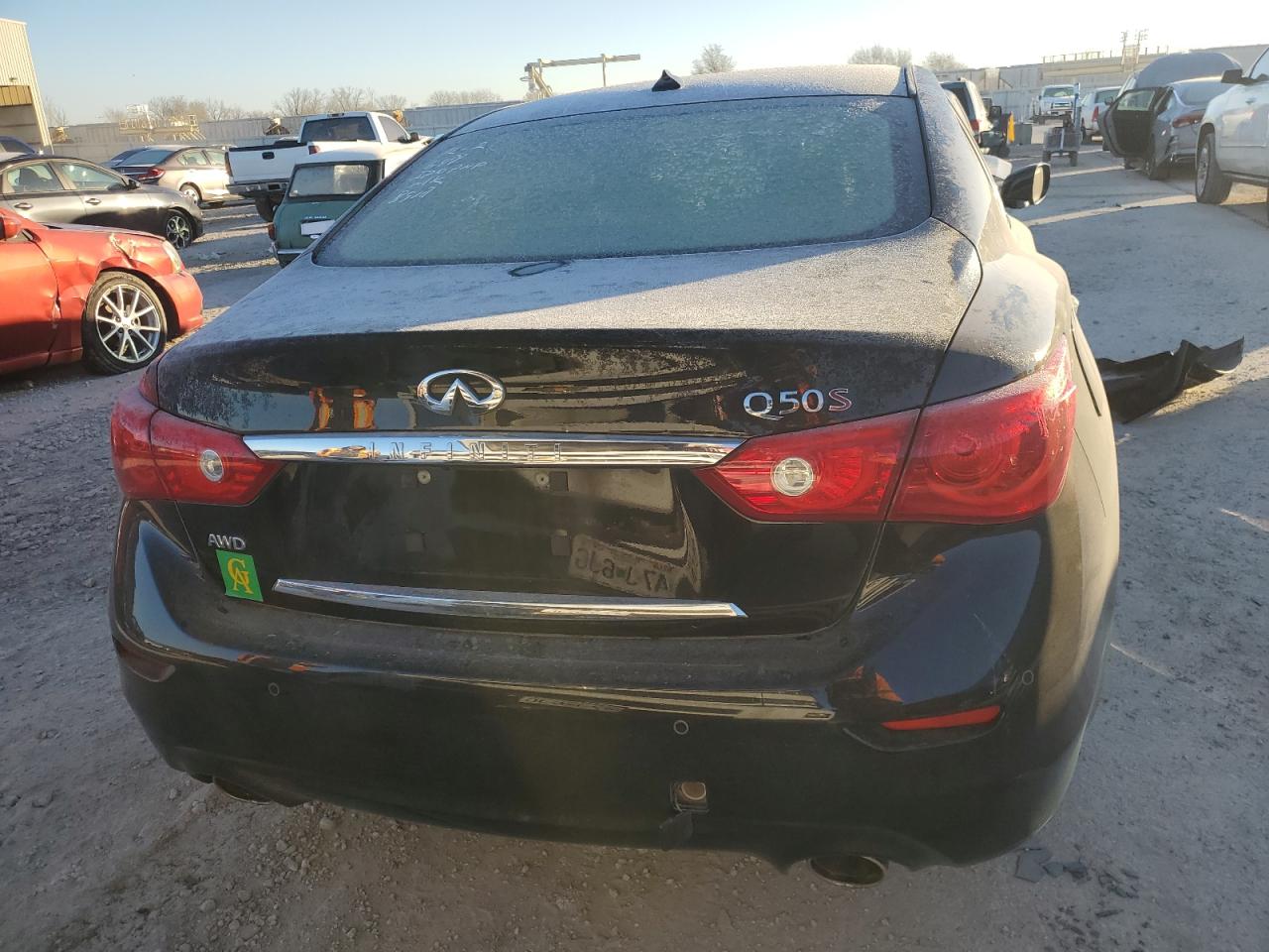 2014 Infiniti Q50 VIN JN1BV7AR4EM698910 Copart auction photo, front end damage thumbnail 6