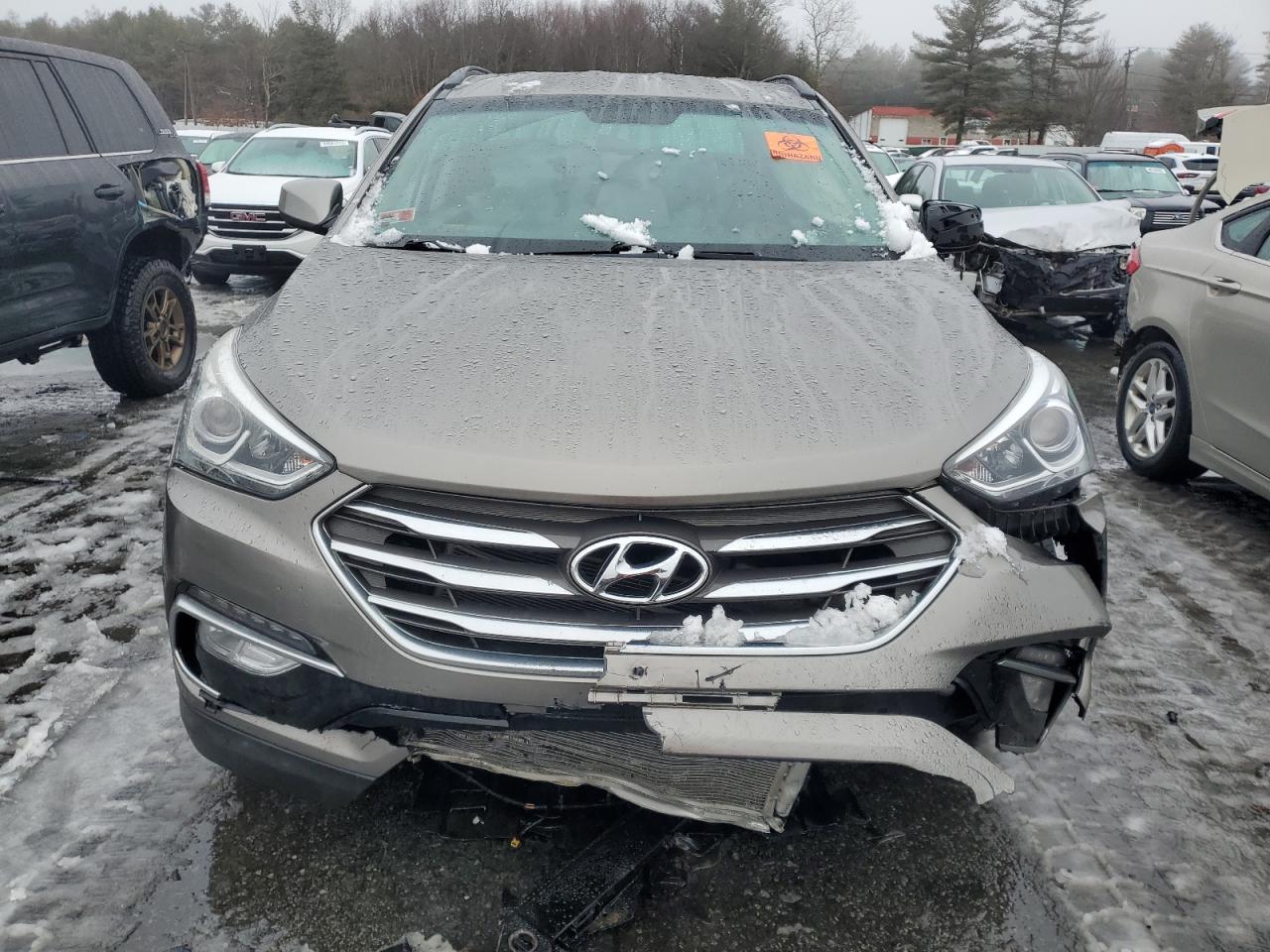 2017 Hyundai Santa Fe VIN 5XYZUDLB8HG413399 Copart auction photo, front end / all over damage thumbnail 5