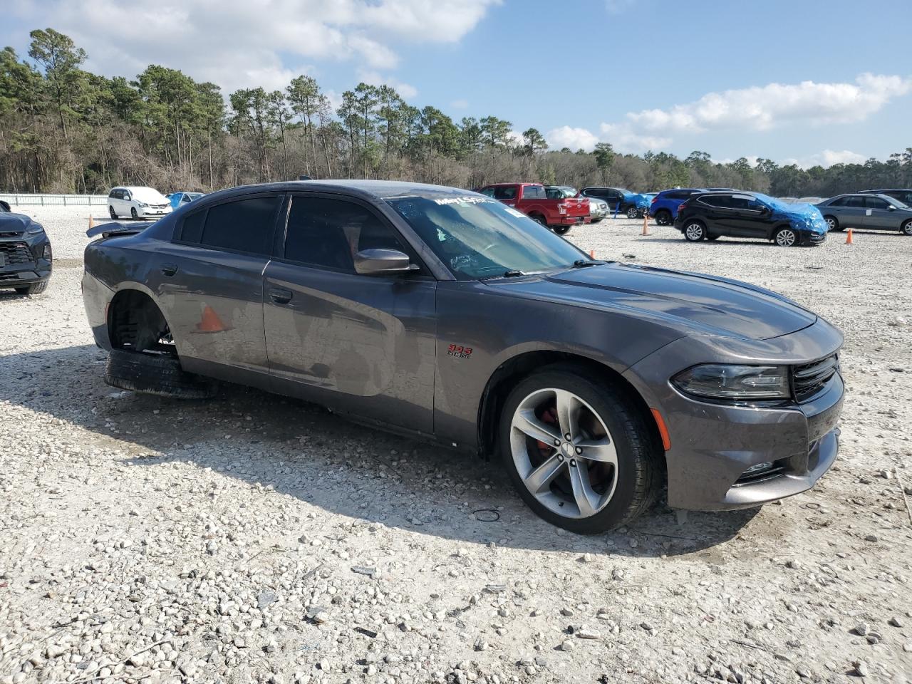 2015 Dodge Charger VIN 2C3CDXCTXFH735738 Copart auction photo, side / rear end damage thumbnail 4