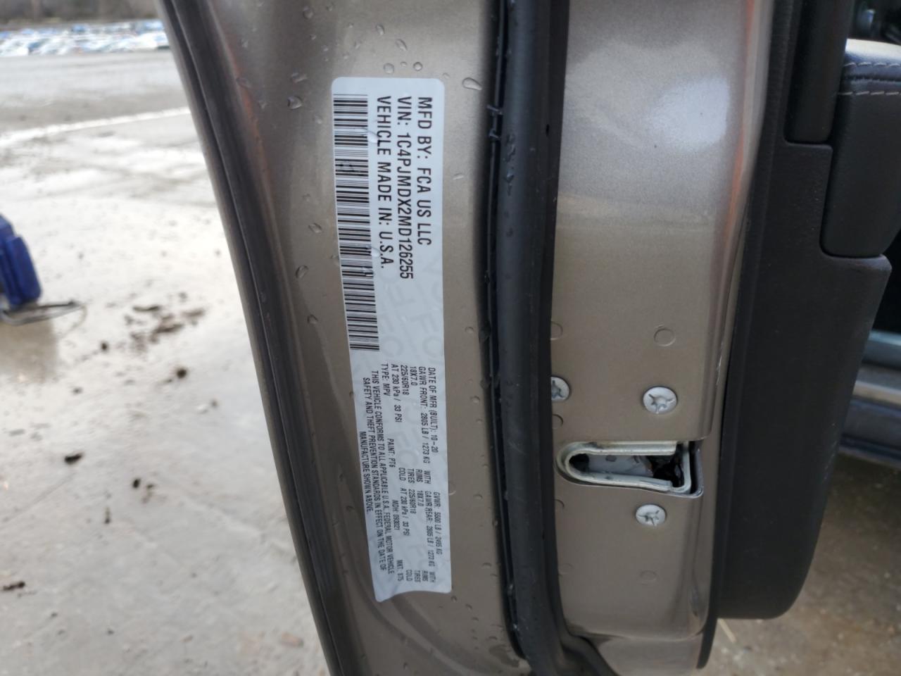 2021 Jeep Grand Cherokee VIN 1C4PJMDX2MD126255 Copart auction photo, rollover damage thumbnail 12