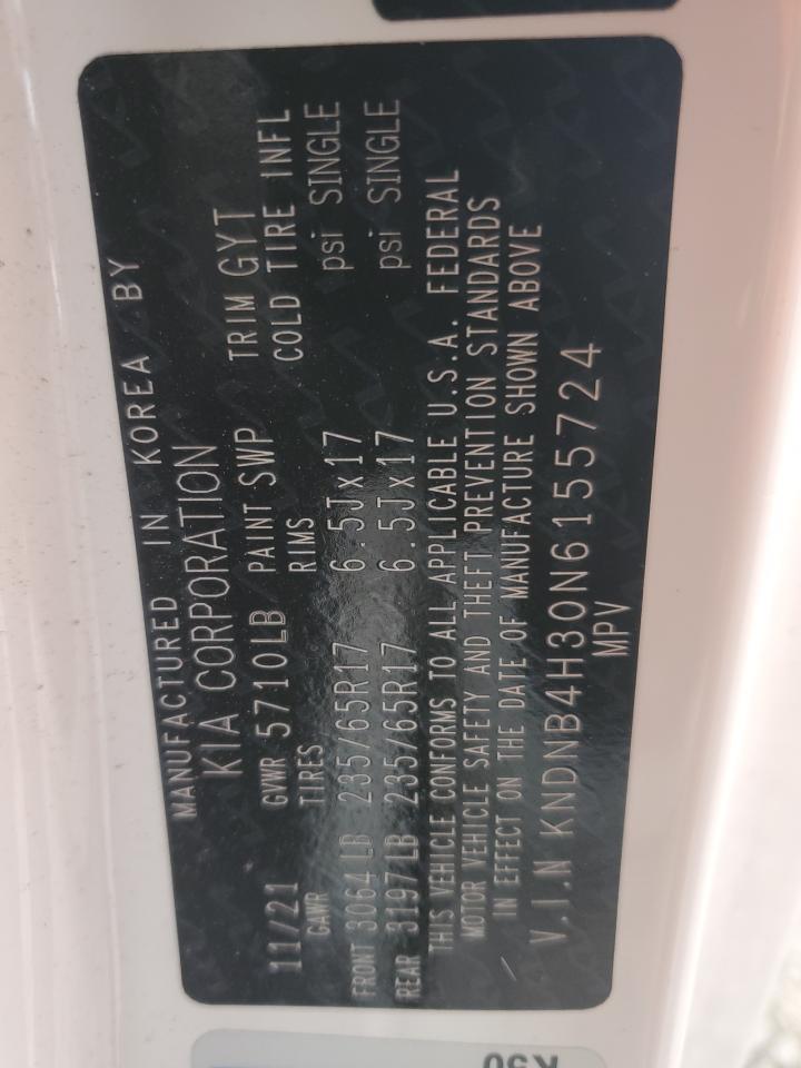 2022 KIA Carnival VIN KNDNB4H30N6155724 Copart auction photo, front end / all over damage thumbnail 14