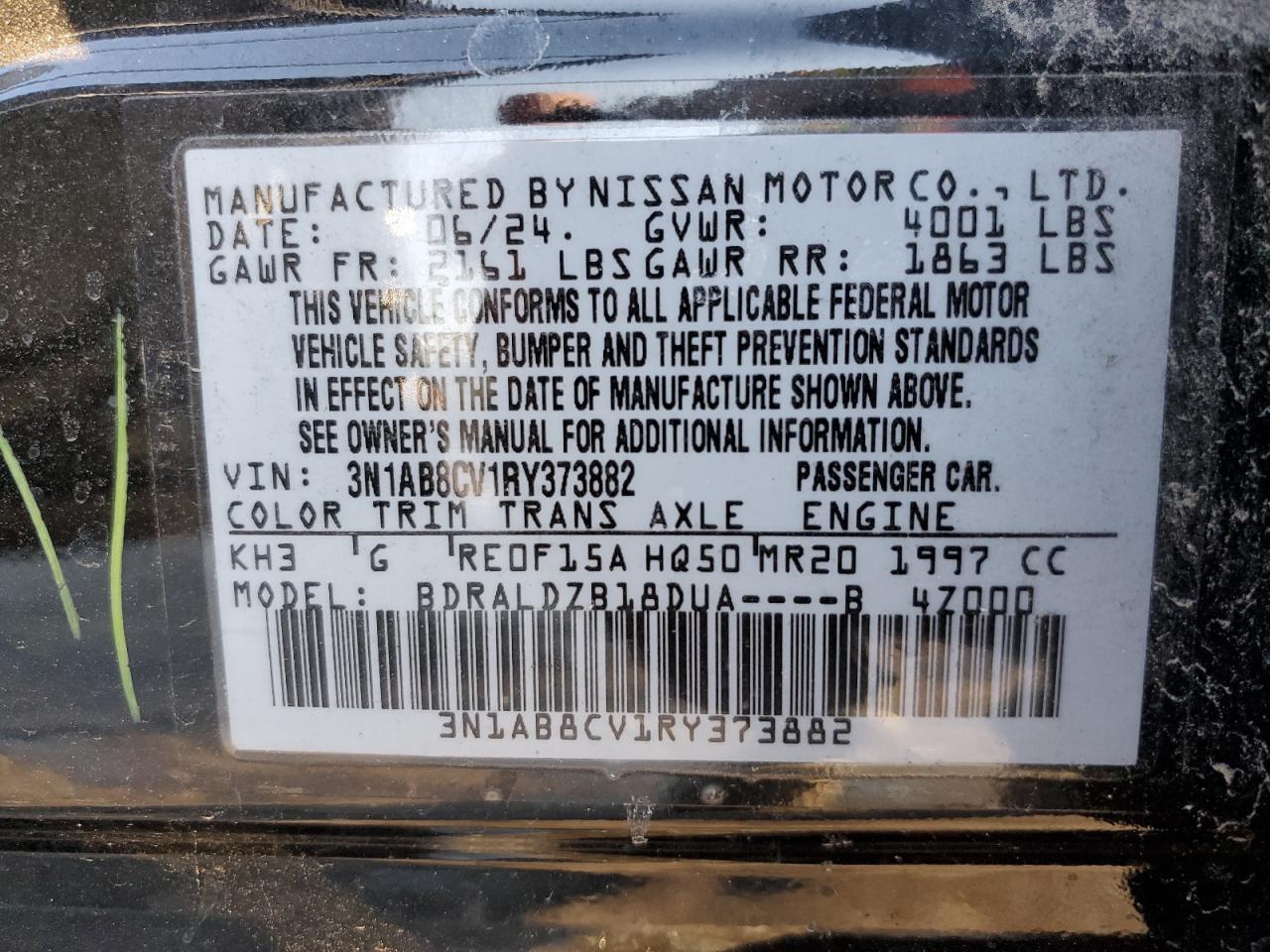 2024 Nissan Sentra VIN 3N1AB8CV1RY373882 Copart auction photo, front end / mechanical damage thumbnail 12
