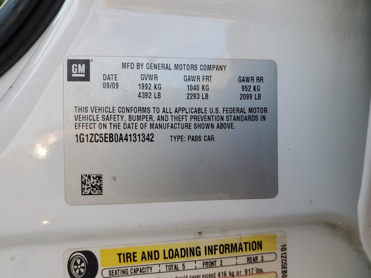 2010 Chevrolet Malibu VIN 1G1ZC5EB0A4131342 Copart auction photo, front end damage thumbnail 12