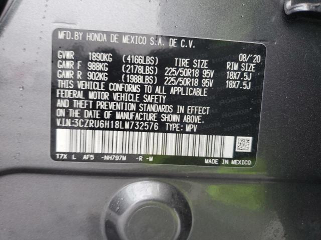 2020 Honda HR-V VIN 3CZRU6H18LM732576 Copart auction photo, front end damage thumbnail 14
