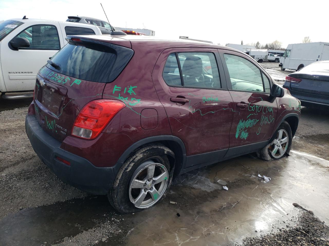 2016 Chevrolet Trax VIN 3GNCJNSB0GL136395 Copart auction photo, undercarriage / all over damage thumbnail 3