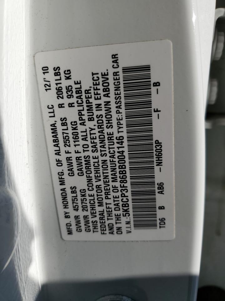 2011 Honda Accord VIN 5KBCP3F86BB004146 Copart auction photo, front end damage thumbnail 12