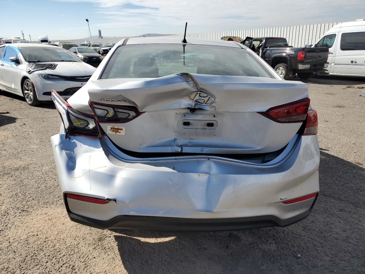 2022 Hyundai Accent VIN 3KPC24A69NE154738 Copart auction photo, rear end damage thumbnail 6