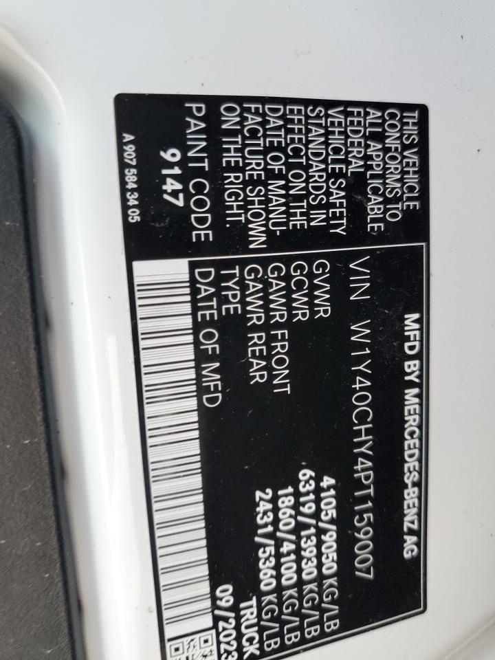 2023 Mercedes-Benz Sprinter VIN W1Y40CHY4PT159007 Copart auction photo, all over damage thumbnail 15