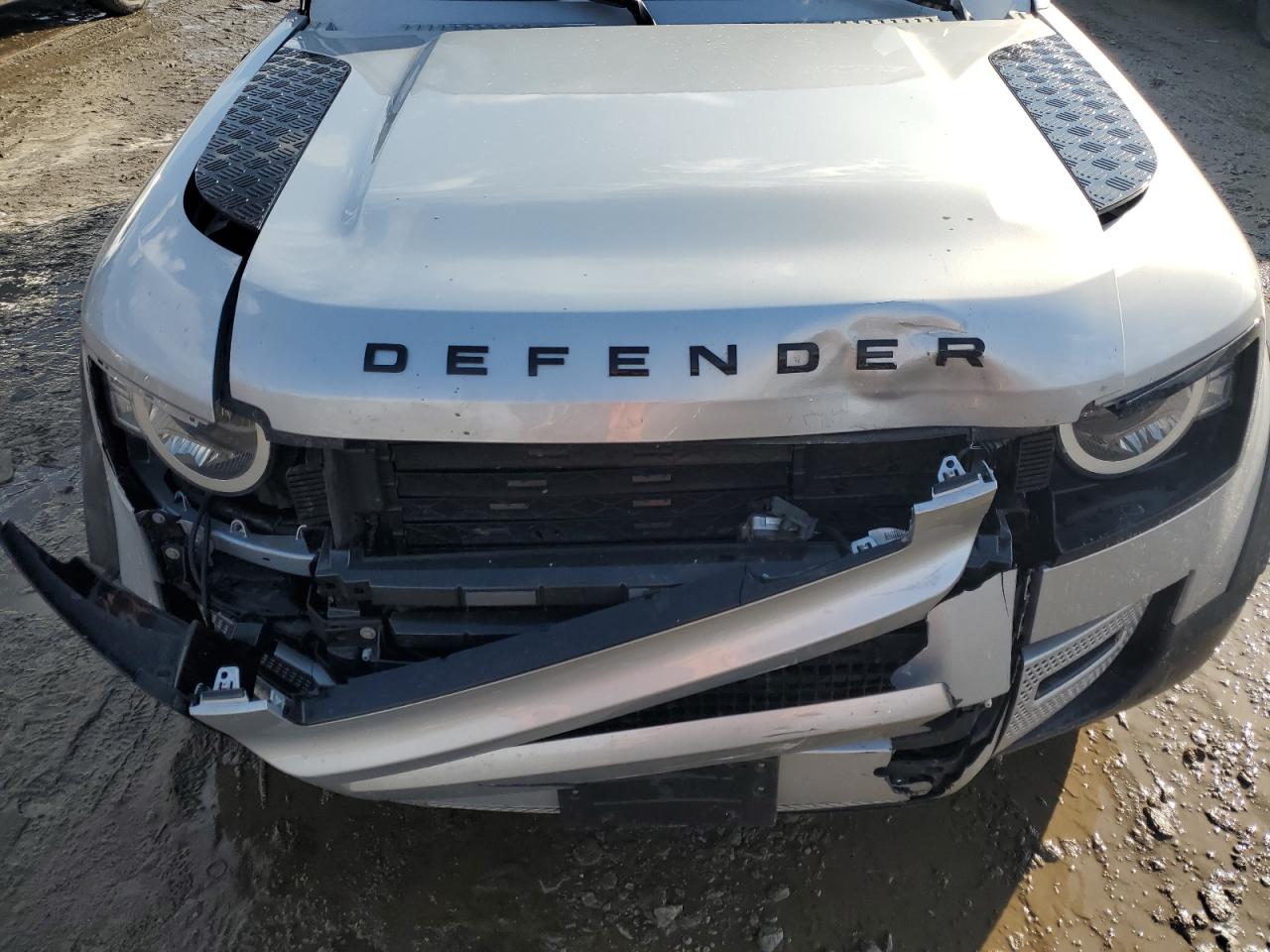 2023 Land Rover Defender VIN SALEJFEUXP2229892 Copart auction photo, side / front end damage thumbnail 12