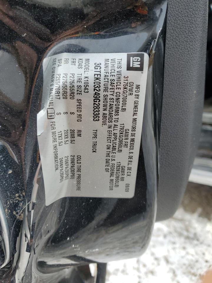 2009 GMC Sierra VIN 3GTEK03249G283363 Copart auction photo, side / rear end damage thumbnail 12