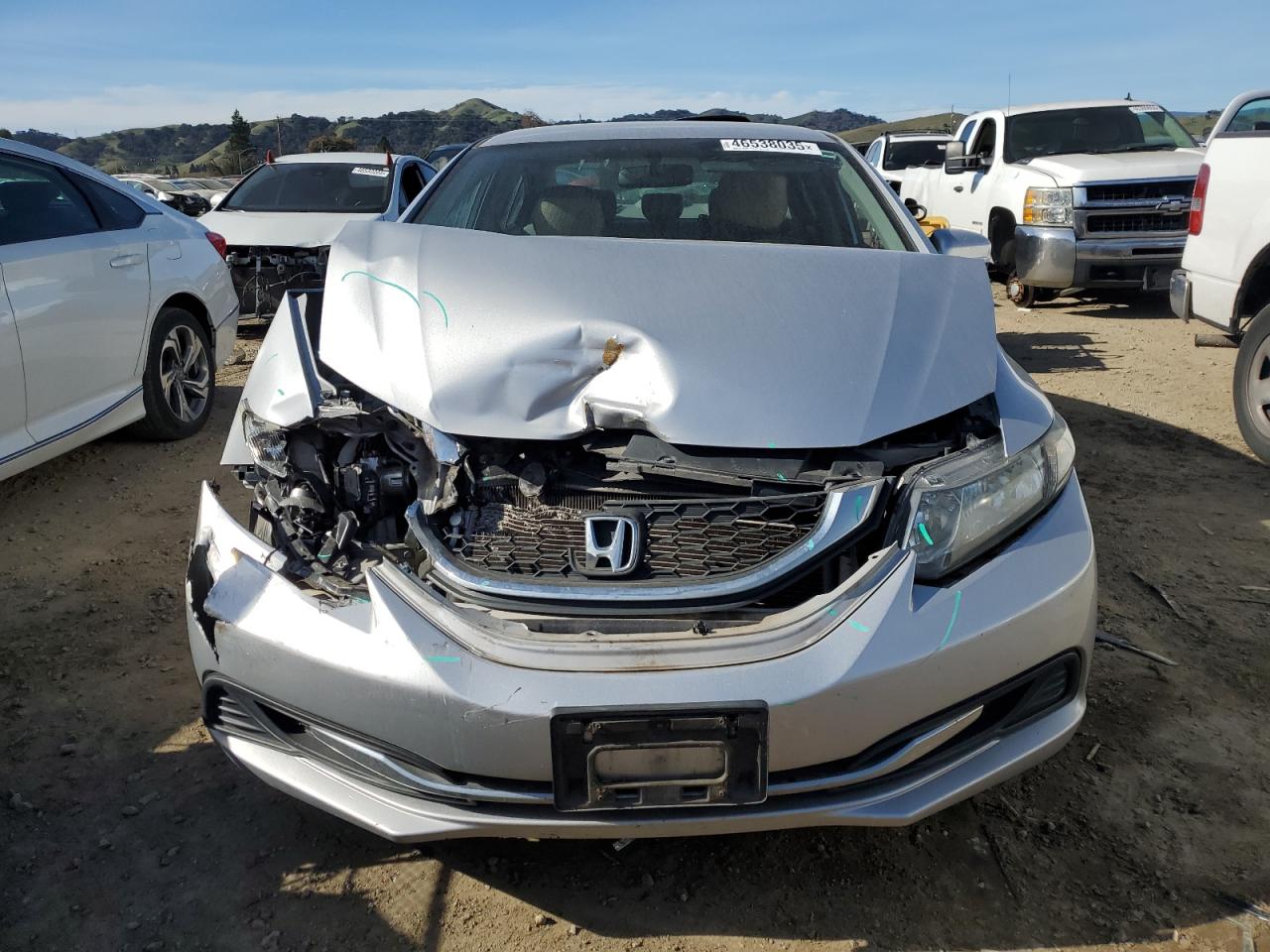 2015 Honda Civic VIN 2HGFB2F55FH519151 Copart auction photo, front end damage thumbnail 5