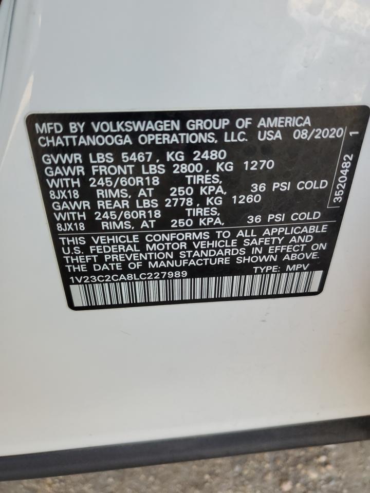 2020 Volkswagen Atlas VIN 1V23C2CA8LC227989 Copart auction photo, front end damage thumbnail 14
