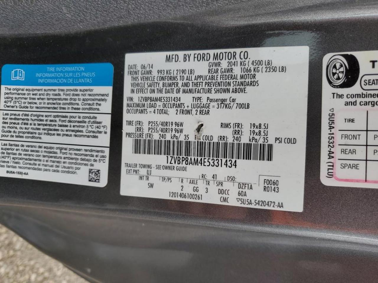 2014 Ford Mustang VIN 1ZVBP8AM4E5331434 Copart auction photo, mechanical / minor dent/scratches damage thumbnail 12