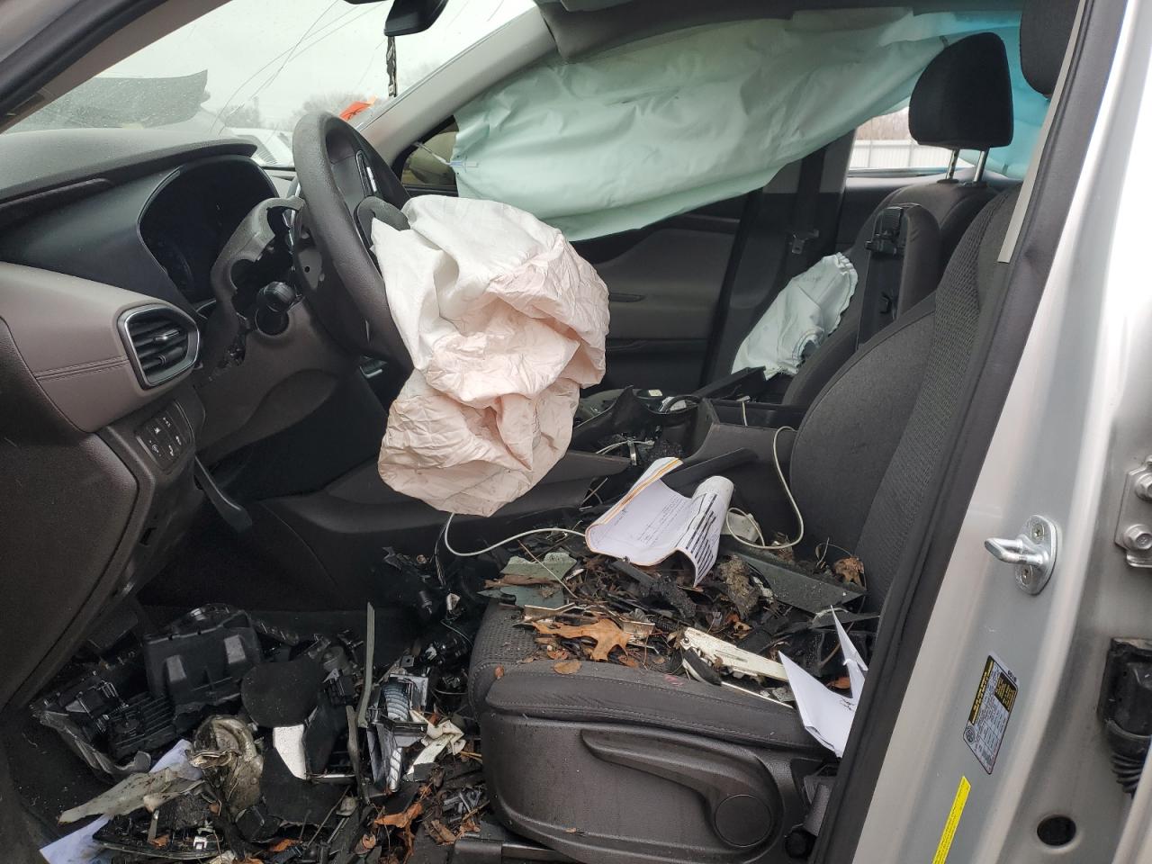 2019 Hyundai Santa Fe VIN 5NMS2CAD8KH117317 Copart auction photo, side / front end damage thumbnail 7