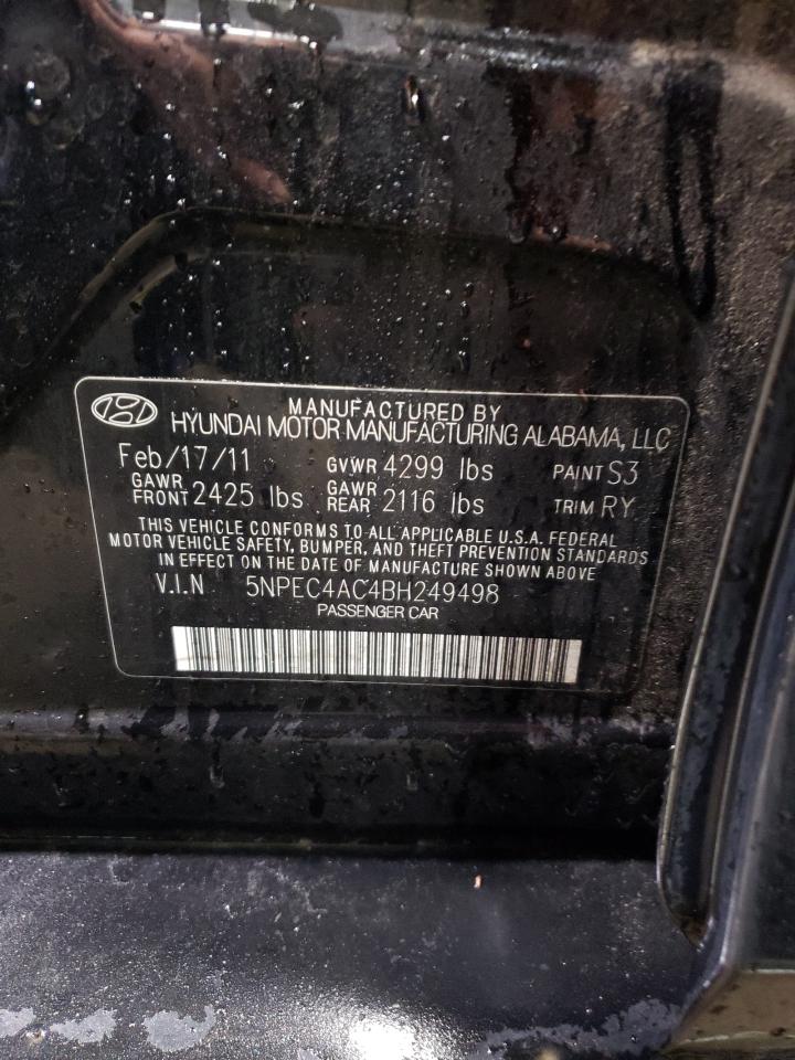 2011 Hyundai Sonata VIN 5NPEC4AC4BH249498 Copart auction photo, front end damage thumbnail 12