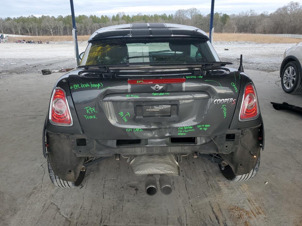 2012 MINI Cooper VIN WMWSX3C51CT408178 Copart auction photo, rear end / minor dent/scratches damage thumbnail 6