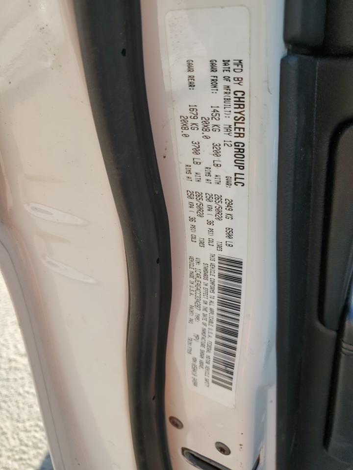 2012 Jeep Grand Cherokee VIN 1C4RJEAG4CC334287 Copart auction photo, front end damage thumbnail 14