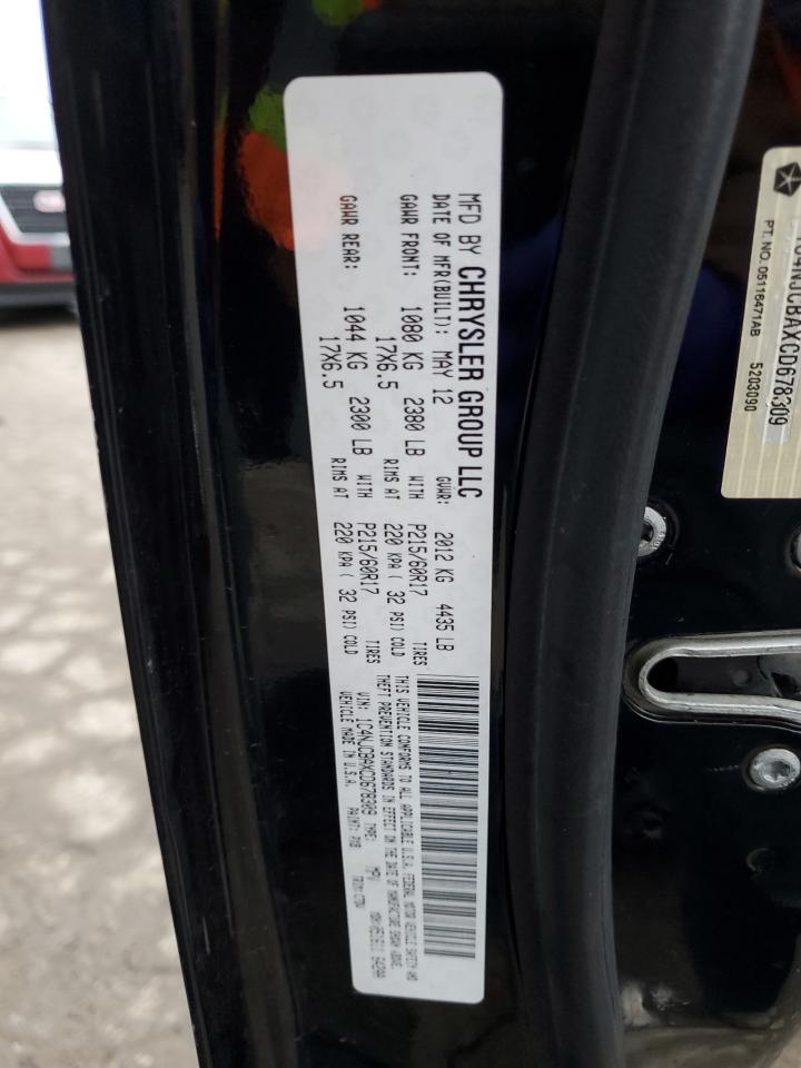 2012 Jeep Compass VIN 1C4NJCBAXCD678309 Copart auction photo, side / front end damage thumbnail 13
