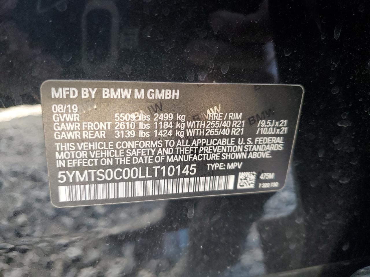 2020 BMW X3 VIN 5YMTS0C00LLT10145 Copart auction photo, all over damage thumbnail 13