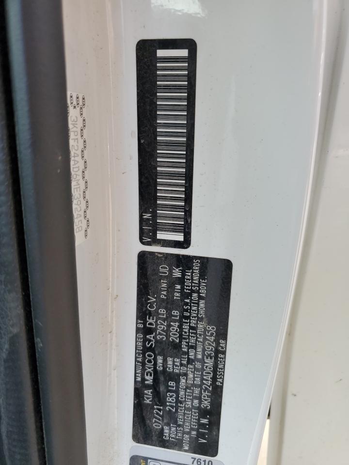 2021 KIA Forte VIN 3KPF24AD6ME392458 Copart auction photo, front end damage thumbnail 15
