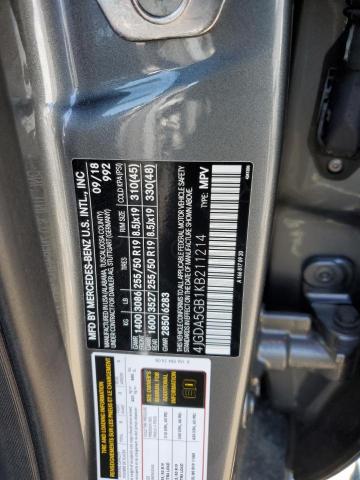 2019 Mercedes-Benz GLE VIN 4JGDA5GB1KB211214 Copart auction photo, minor dent/scratches damage thumbnail 12