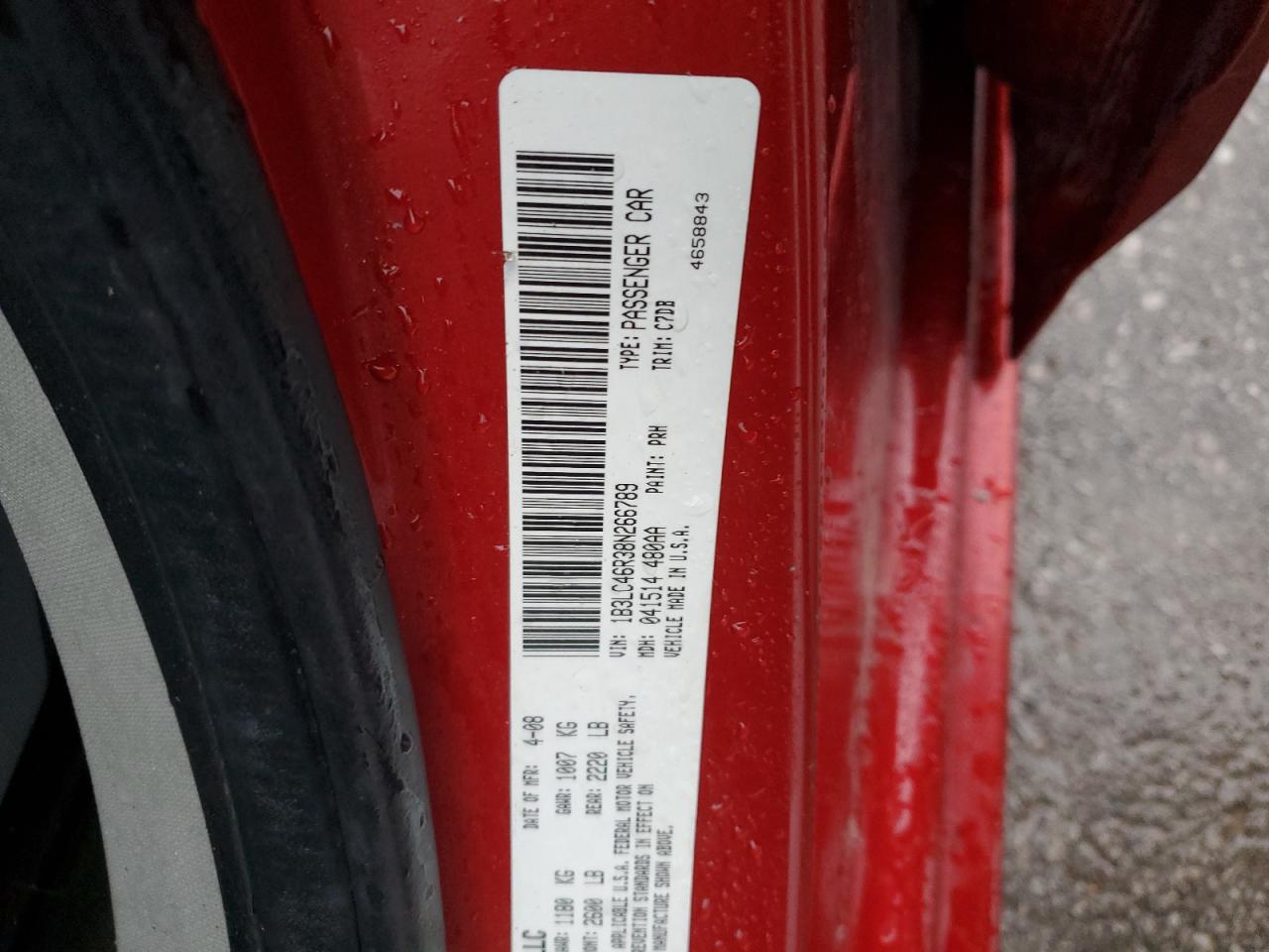 2008 Dodge Avenger VIN 1B3LC46R38N266789 Copart auction photo, front end damage thumbnail 12