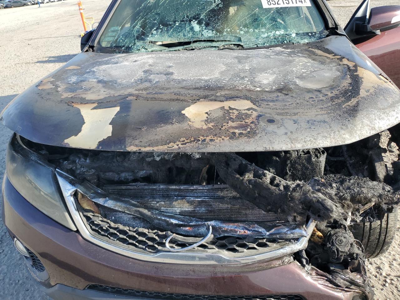 2013 KIA Sorento VIN 5XYKT3A66DG321478 Copart auction photo, burn - engine / burn - interior damage thumbnail 13