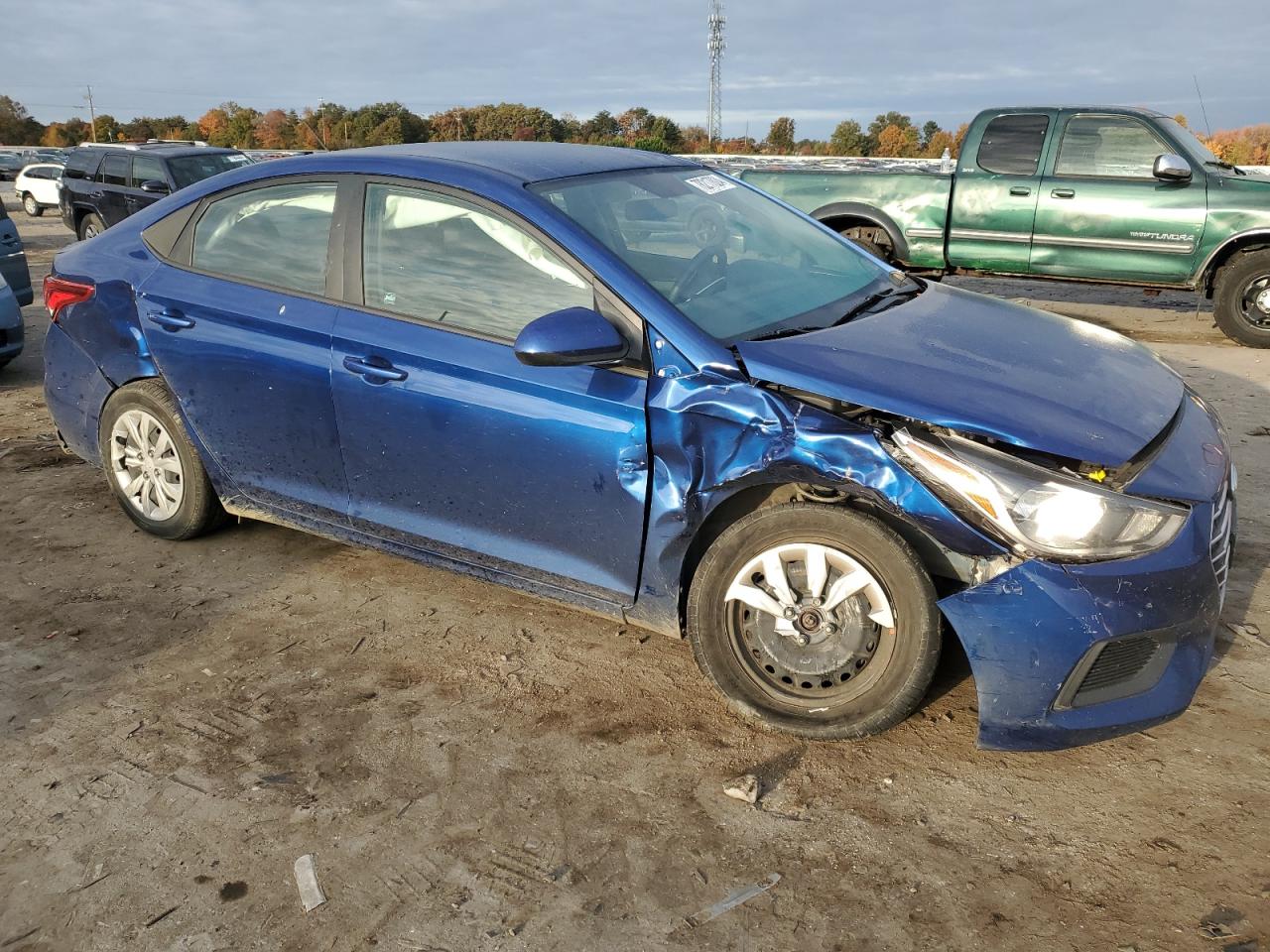 2021 Hyundai Accent VIN 3KPC24A64ME140406 Copart auction photo, front end / rear end damage thumbnail 4