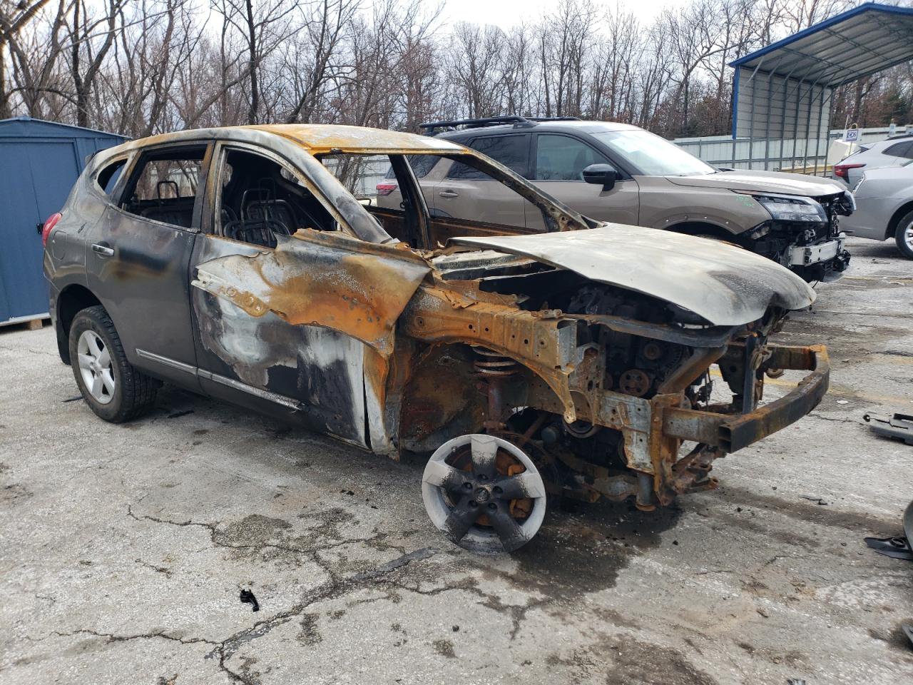 2012 Nissan Rogue VIN JN8AS5MT8CW604904 Copart auction photo, burn damage thumbnail 4