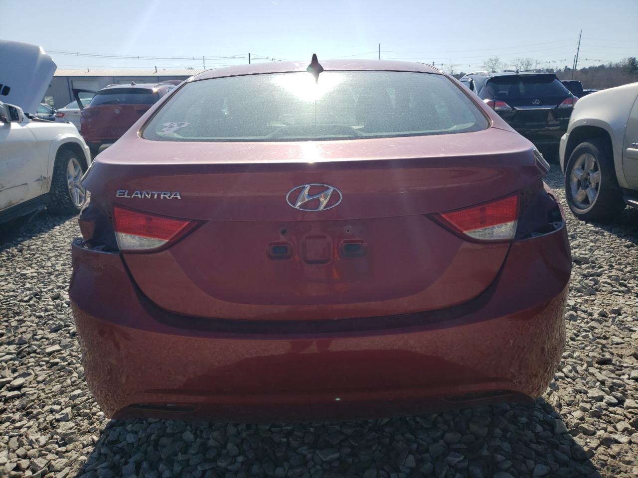 2011 Hyundai Elantra VIN KMHDH4AE4BU088702 Copart auction photo, front end / rear end damage thumbnail 6